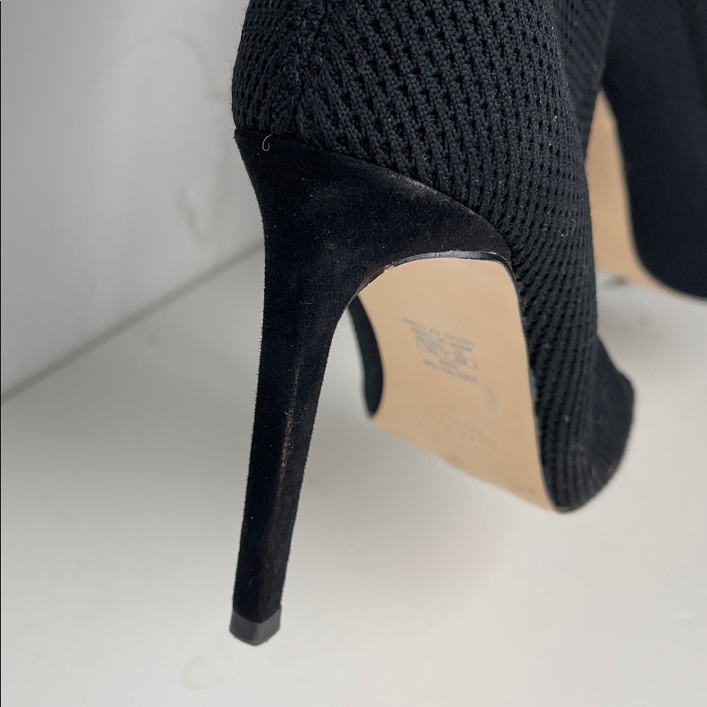 Zara over the knee high heel fabric boots, open toe - Picture 4 of 6
